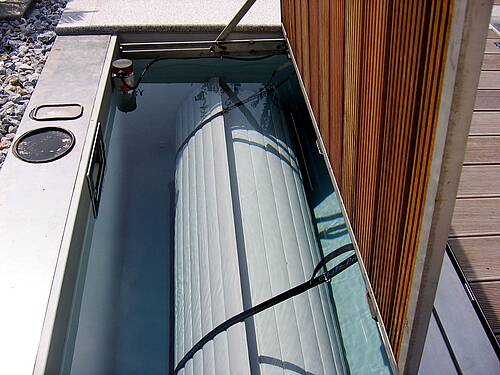 Poolabdeckung 07 - Rollladenkasten - Detailansicht