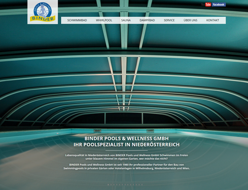 Startseite der neuen Website www.binder.co.at