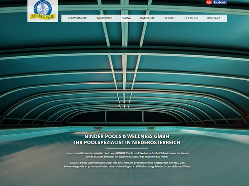 Startseite der neuen Website www.binder.co.at